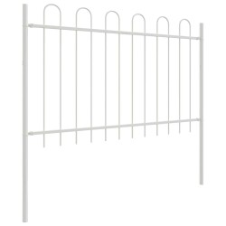 Clôture de jardin avec sommet en arc - Blanc, 1,7x1,2 m, Acier 