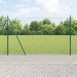 Jeu de Poteaux de Clôture Argent 25 x 1,4 m Acier galvanisé 