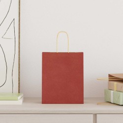 Sacs en papier 50 pcs avec poignées rouge 18x8x22 cm 
