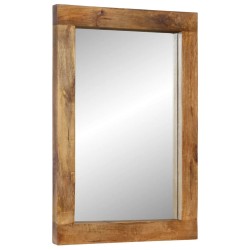 Miroir 70x50 cm bois de manguier massif et verre 