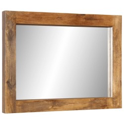 Miroir 70x50 cm bois de manguier massif et verre 