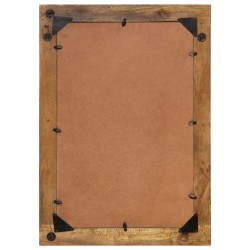 Miroir 70x50 cm bois de manguier massif et verre 