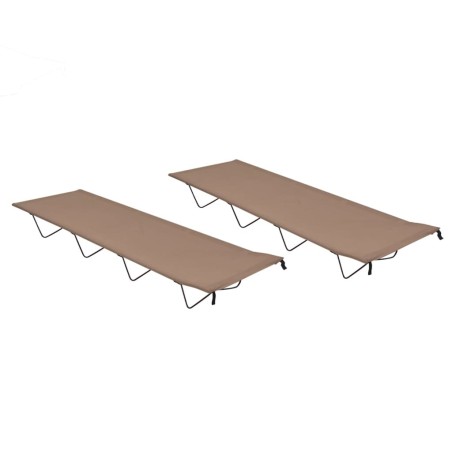Lits de camping 2 pcs 180x60x19 cm Tissu Oxford et acier Taupe 