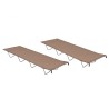 Lits de camping 2 pcs 180x60x19 cm Tissu Oxford et acier Taupe 