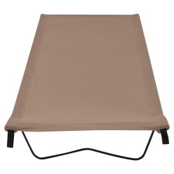 Lits de camping 2 pcs 180x60x19 cm Tissu Oxford et acier Taupe 