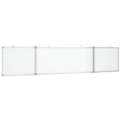 Tableau blanc magnétique pliable 200x40x1,7 cm aluminium 