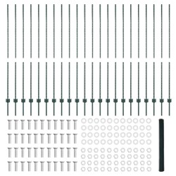 Poteaux de clôture 11 pcs U-Channel Vert 160 cm Acier 