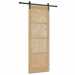 Porte Coulissante avec Kit Quincaillerie 83x232 cm Bois Massif Pin 