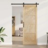 Porte Coulissante avec Kit Quincaillerie 83x232 cm Bois Massif Pin 