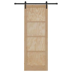 Porte Coulissante avec Kit Quincaillerie 83x232 cm Bois Massif Pin 