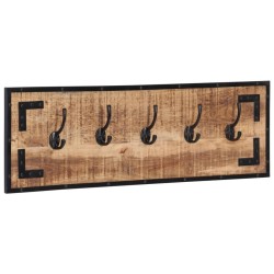 Porte-manteaux 2 pcs 80x8x25 cm bois de manguier massif brut 