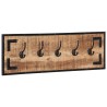Porte-manteaux 2 pcs 80x8x25 cm bois de manguier massif brut 