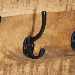 Porte-manteaux 2 pcs 80x8x25 cm bois de manguier massif brut 
