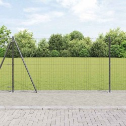Clôture Euro avec 13 poteaux filetés 1,2 x 25 m en acier galvanisé 