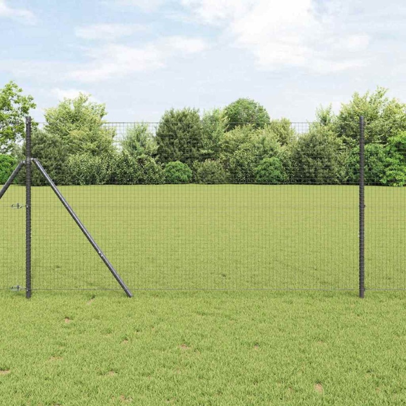 Clôture en fil soudé gris 1,2 x 25 m en acier 