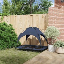 Lit surélevé pour chien avec toit amovible bleu marine XL acier 