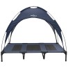 Lit surélevé pour chien avec toit amovible bleu marine XL acier 
