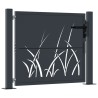 Portail de jardin anthracite 105x80 cm acier conception d'herbe 