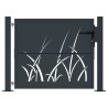 Portail de jardin anthracite 105x80 cm acier conception d'herbe 