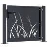 Portail de jardin anthracite 105x80 cm acier conception d'herbe 