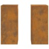 Supports de Plante Extérieur Pilier 2 pcs 24x24x55 cm Acier Corten 