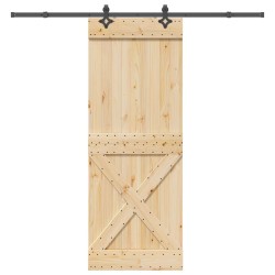 Porte coulissante et kit de quincaillerie 85x210 cm pin massif 