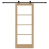 Porte Coulissante avec Quincaillerie 'ORKDAL'Bois Massif & Verre 
