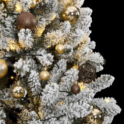 Sapin de Noël artificiel articulé 300 LED et boules 240 cm 
