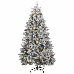 Sapin de Noël artificiel articulé 300 LED et boules 240 cm 
