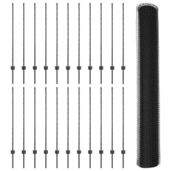 Poteaux de Clôture 22 pcs U-Channel Gris 120 cm Acier 