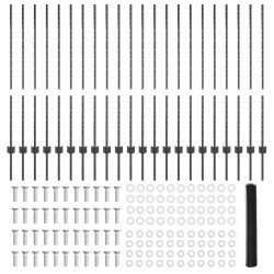 Poteaux de Clôture 22 pcs U-Channel Gris 120 cm Acier 
