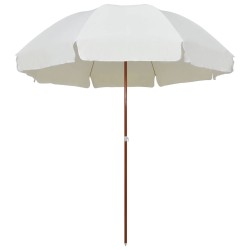 Parasol de jardin avec mât en acier 300 cm sable 