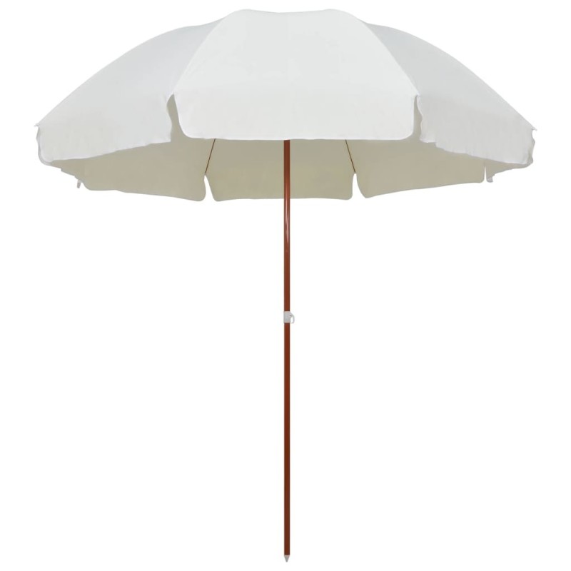 Parasol de jardin avec mât en acier 300 cm sable 