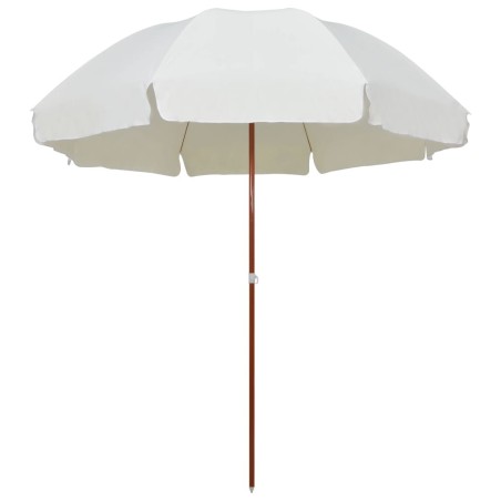 Parasol de jardin avec mât en acier 300 cm sable 