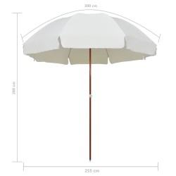Parasol de jardin avec mât en acier 300 cm sable 