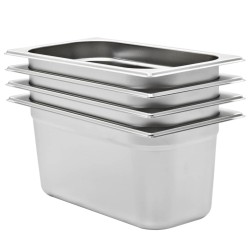 Récipients Gastronorm 4 pcs GN 1/3 150 mm Acier inoxydable 