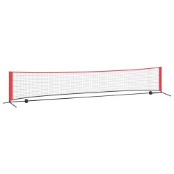 Filet de tennis noir et rouge 494,5 x 90 x 87 cm Polyester 