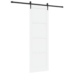Porte coulissante avec kit de quincaillerie 'ORKDAL', en bois massif blanc de pin. 