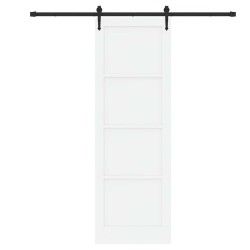 Porte coulissante avec kit de quincaillerie 'ORKDAL', en bois massif blanc de pin. 