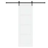 Porte coulissante avec kit de quincaillerie 'ORKDAL', en bois massif blanc de pin. 