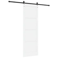 Porte coulissante avec kit de quincaillerie 'ORKDAL', en bois massif blanc de pin. 