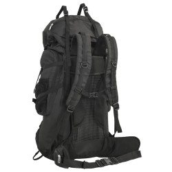 Sac à dos de randonnée noir 60 L tissu oxford 