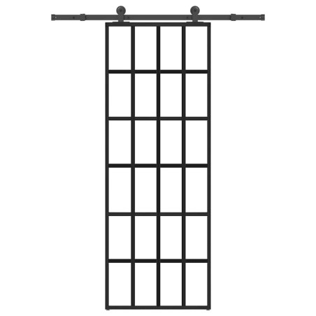 Porte coulissante avec kit de quincaillerie 76x205 cm Verre ESG 