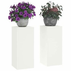 Supports de Plantes d'Extérieur set de 2 blancs, 24x24x55 cm, Acier 
