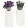 Supports de Plantes d'Extérieur set de 2 blancs, 24x24x55 cm, Acier 