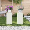 Supports de Plantes d'Extérieur set de 2 blancs, 24x24x55 cm, Acier 