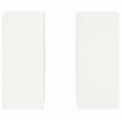 Supports de Plantes d'Extérieur set de 2 blancs, 24x24x55 cm, Acier 