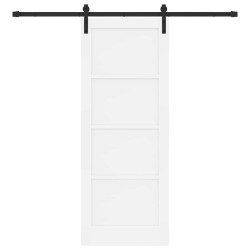 Porte coulissante avec matériel blanc 78x202 cm bois massif pin 