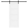 Porte coulissante avec matériel blanc 78x202 cm bois massif pin 