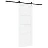 Porte coulissante avec matériel blanc 78x202 cm bois massif pin 